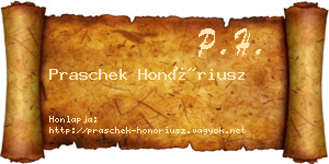 Praschek Honóriusz névjegykártya